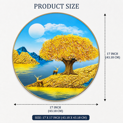 Golden Tree Lake Wall Art form painting