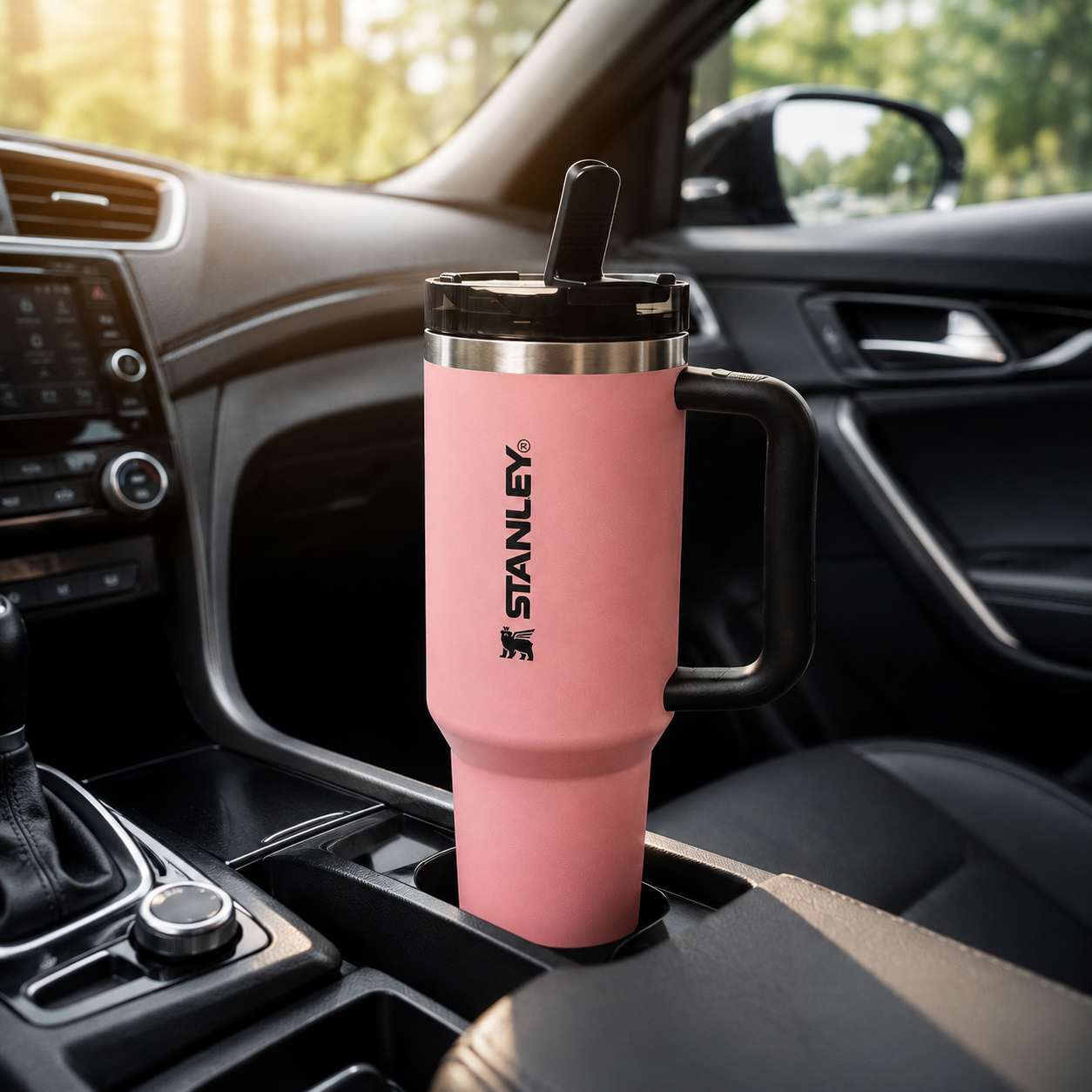 Stainless Steel Flowstate Tumbler with Handle, Large Travel Mug Water Cup for Gym, Office & Outdoor Use