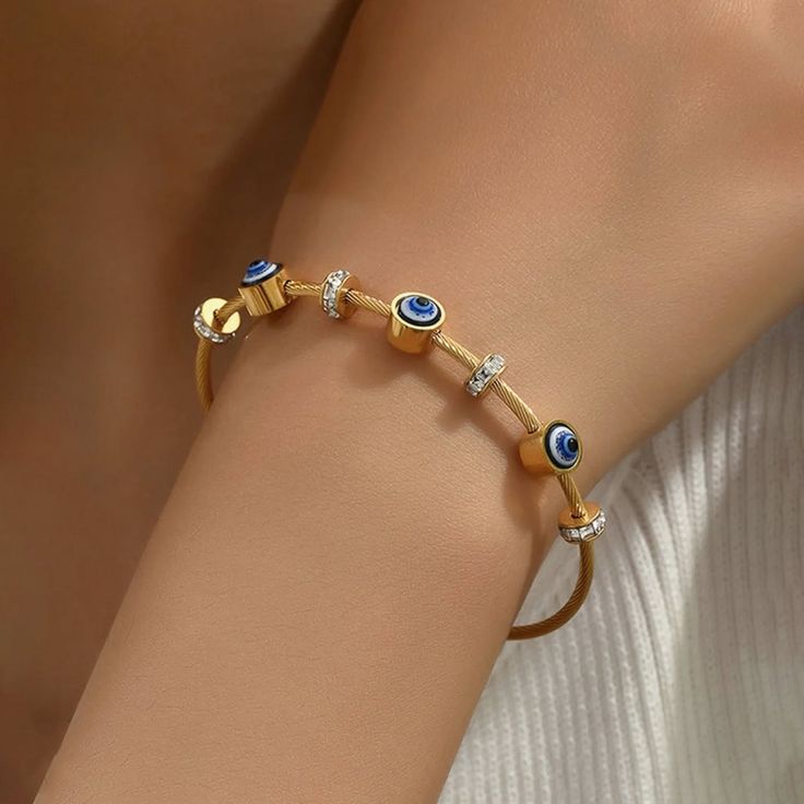Evil Eye Adjustable Bracelet for Women & Girls