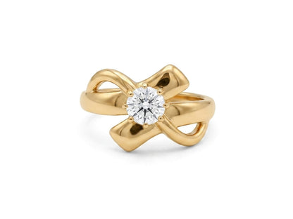 Elegant Gold Bow Ring for Women | Adjustable Crystal Statement Ring | Gold Plated Ribbon Design Ring | Fashion Jewelry Gift for Girls