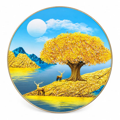 Golden Tree Lake Wall Art form painting