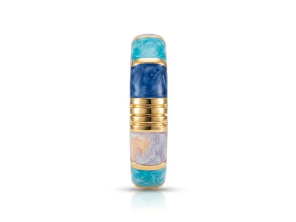 Luxury Gold-Tone Marble Resin Hinged Bangle Bracelet for Women | Elegant Statement Kada
