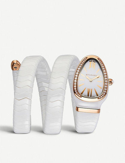 Luxury Women's Gold Crystal Watch with White Braided Wrap Strap | Elegant Fashion Wrist Watch for Women